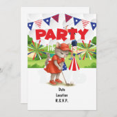 Golf CAT Golfer Party 4 juli Onafhankelijkheidsdag Kaart (Voorkant / Achterkant)