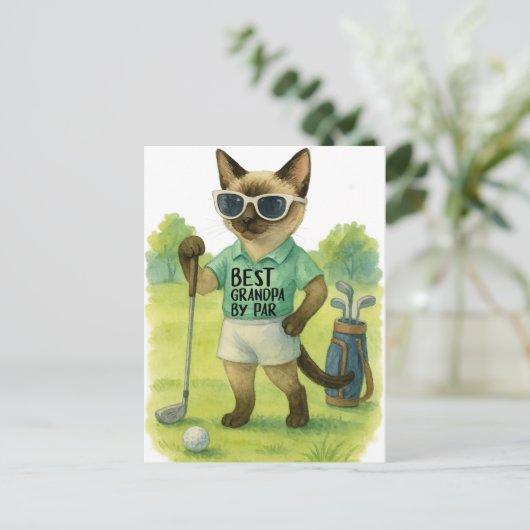 Golf Cat is de beste golfbaan van Par Briefkaart (Staand voorkant)