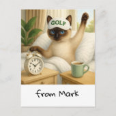 Golf Cat Lover ligt in het bed Briefkaart (Voorkant)