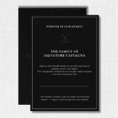 Golf Celebration of Life Black Bedankkaart