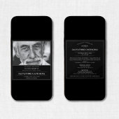 Golf Celebration of Life Black Photo Memorial Kaart