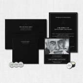 Golf Celebration of Life Black Photo Memorial Kaart