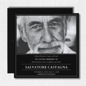 Golf Celebration of Life Black Photo Memorial Kaart