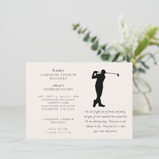 Golf Celebration of LIfe Kaart (Staand voorkant)