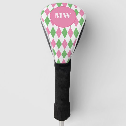 Golf Chic Argyle Monogram Clubhoofdhoes Golfheadcover (Voorkant)
