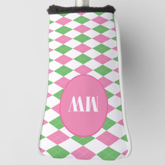 Golf Chic Argyle Monogram Putter Club Cover (Draai 90)