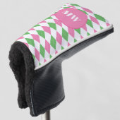 Golf Chic Argyle Monogram Putter Clubhoesdeksel Golfheadcover (3/4 voorkant)