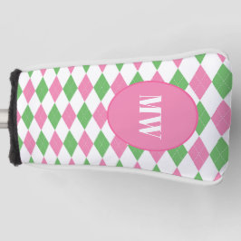 Golf Chic Argyle Monogram Putter Clubhoesdeksel Golfheadcover