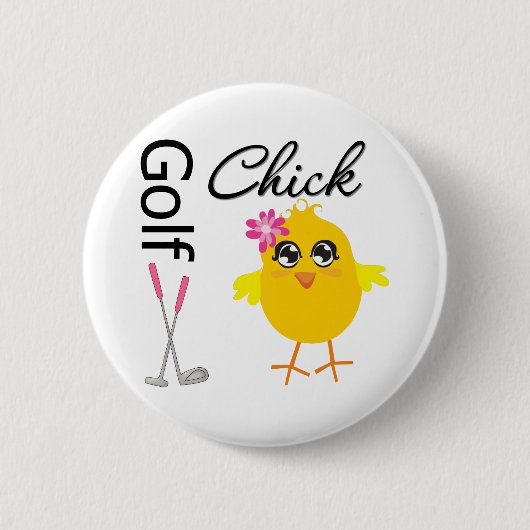 Golf Chick Ronde Button 5,7 Cm (Voorkant)