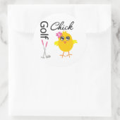 Golf Chick Ronde Sticker (Tas)