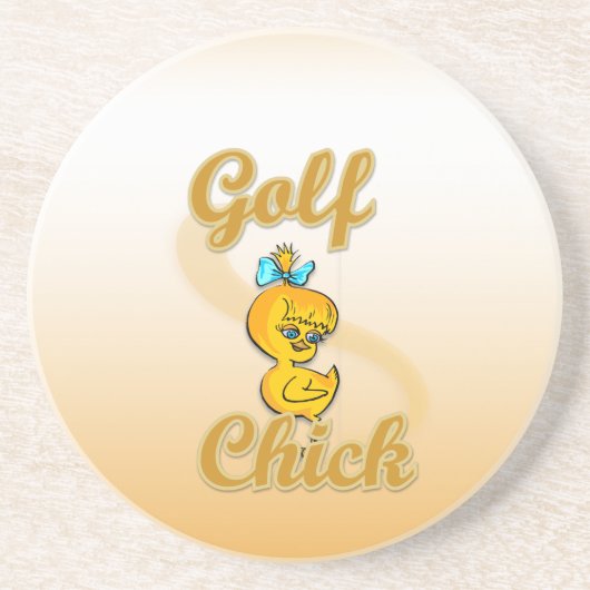 Golf Chick Zandsteen Onderzetter (Voorkant)