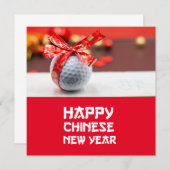 Golf Chinees Nieuwjaar met bal en rood geluk (Voorkant / Achterkant)