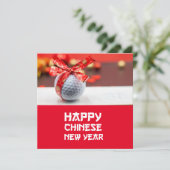 Golf Chinees Nieuwjaar met bal en rood geluk (Staand voorkant)