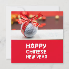 Golf Chinees Nieuwjaar met bal en rood geluk