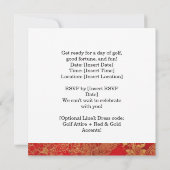 Golf Chinese thema Golf Party Uitnodigingen (Achterkant)