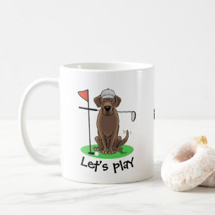 Golf Chocolate Labrador Retriever Dog - Cute Koffiemok