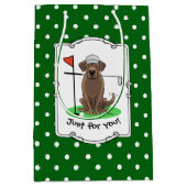 Golf Chocolate Labrador Retriever Dog - Cute Medium Cadeauzakje (Voorkant)