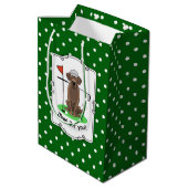 Golf Chocolate Labrador Retriever Dog - Cute Medium Cadeauzakje (Achterkant Gekanteld)