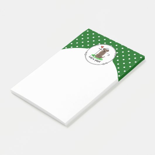Golf Chocolate Labrador Retriever Dog - Cute Post-it® Notes (Schuin)