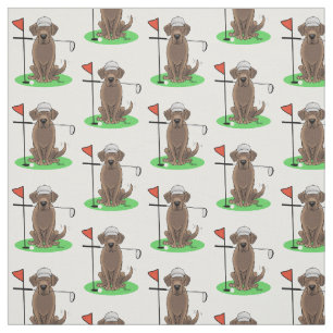 Golf Chocolate Labrador Retriever Dog - Cute Stof