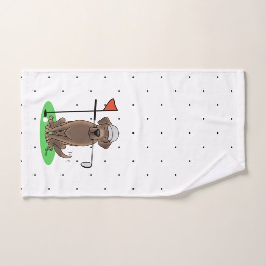 Golf Chocolate Labrador Retriever Dog - Funny Bad Handdoek (Handdoek)