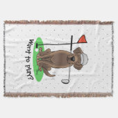 Golf Chocolate Labrador Retriever Dog - Funny Deken (Voorkant)