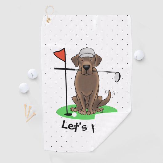 Golf Chocolate Labrador Retriever Dog - Funny Golfhanddoek (Insitu)