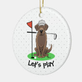 Golf Chocolate Labrador Retriever Dog - Funny Keramisch Ornament (Links)