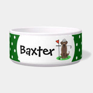 Golf Chocolate Labrador Retriever Hond - Schattig Voerbakje