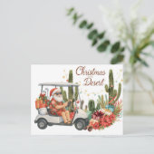 Golf Christmas Arizona  with Santa Claus Feestdagenkaart (Staand voorkant)