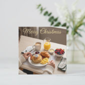 Golf Christmas Breakfast for Golfer Feestdagenkaart (Staand voorkant)