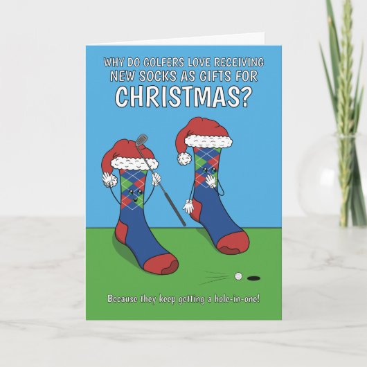 Golf Christmas Feestdagen Kaart (Voorkant)
