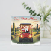 Golf Christmas from Sunny state with Santa Feestdagenkaart (Staand voorkant)