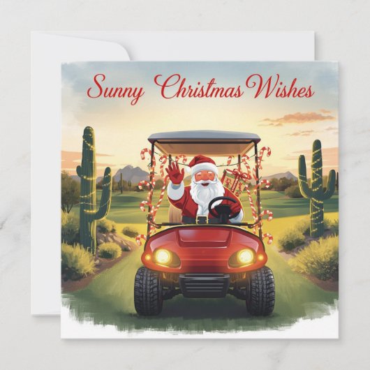 Golf Christmas from Sunny state with Santa Feestdagenkaart (Voorkant)