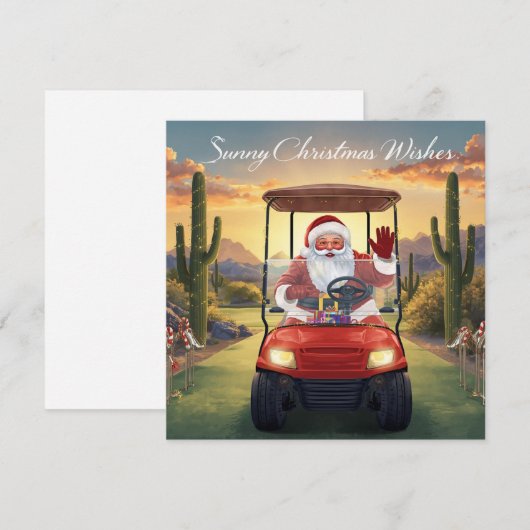 Golf Christmas from Sunny state with Santa Feestdagenkaart (Voorkant / Achterkant)