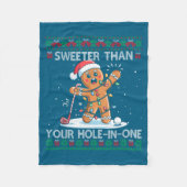 Golf Christmas Gingerbread Sweeter Than Your Hole- Fleece Deken (Voorkant)