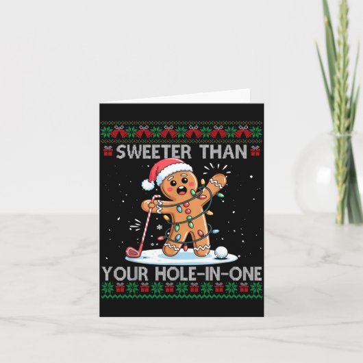 Golf Christmas Gingerbread Sweeter Than Your Hole- Kaart (Voorkant)