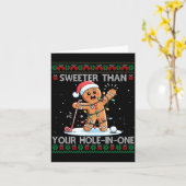 Golf Christmas Gingerbread Sweeter Than Your Hole- Kaart (Gele Bloem)