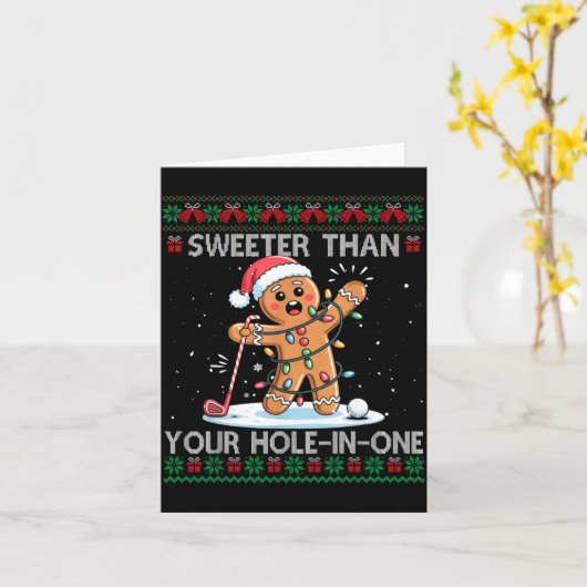 Golf Christmas Gingerbread Sweeter Than Your Hole- Kaart (Gele Bloem)