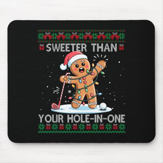 Golf Christmas Gingerbread Sweeter Than Your Hole- Muismat (Voorkant)