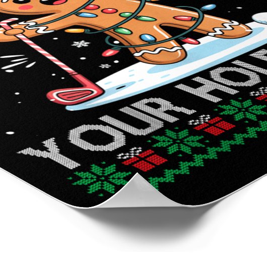 Golf Christmas Gingerbread Sweeter Than Your Hole- Poster (Hoek)
