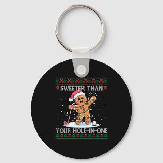 Golf Christmas Gingerbread Sweeter Than Your Hole- Sleutelhanger (Voorkant)