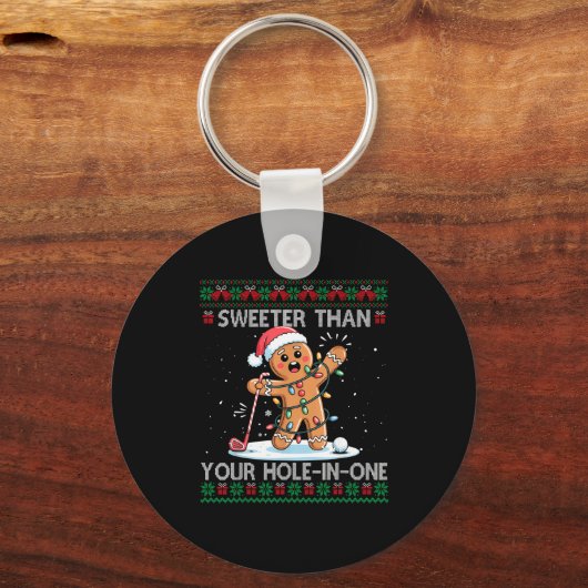 Golf Christmas Gingerbread Sweeter Than Your Hole- Sleutelhanger (Voorkant)