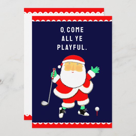 Golf Christmas Greeting Feestdagenkaart (Voorkant / Achterkant)