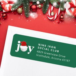Golf Christmas Holiday Joy Festive Modern Green Etiket