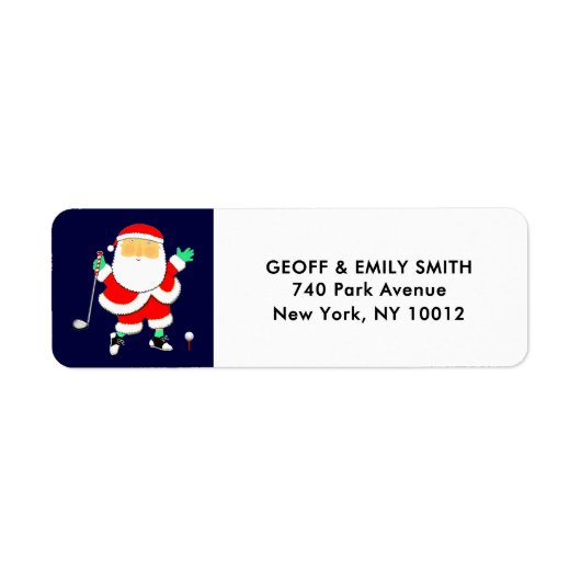 Golf Christmas Holiday Label (Voorkant)