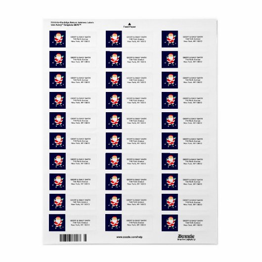 Golf Christmas Holiday Label (Full Sheet)