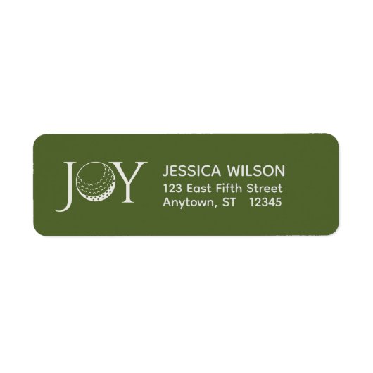 Golf Christmas Joy Retouradres Etiket (Voorkant)
