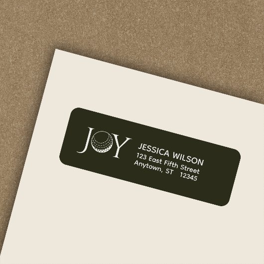 Golf Christmas Joy Retouradres Etiket