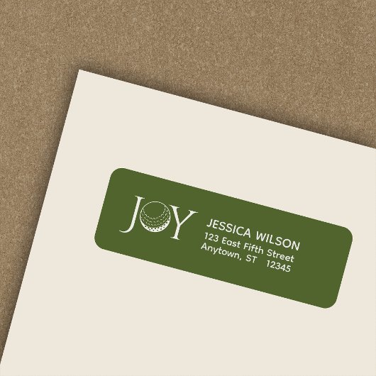 Golf Christmas Joy Retouradres Etiket